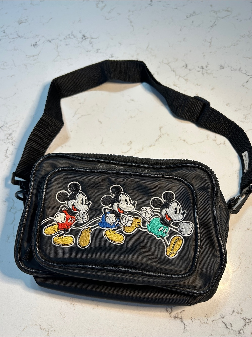 Disney Parks Walt Disney World Black Mickey Mouse Embroidered Bag